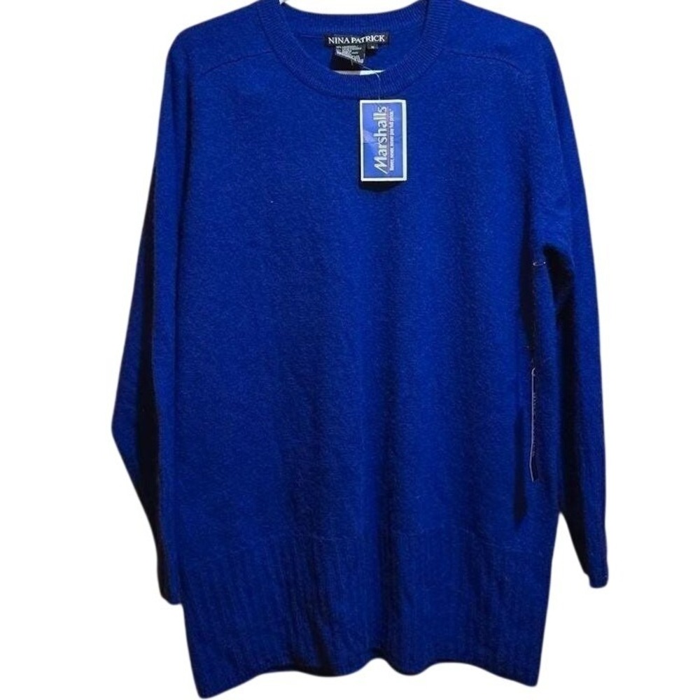 Nina Patrick Sapphire blue Size MEDIUM 70% Lambswool 20% Angora VINTAGE Y2K